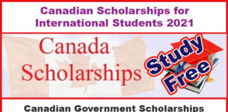 Canadian Scholarships for International Students 2021