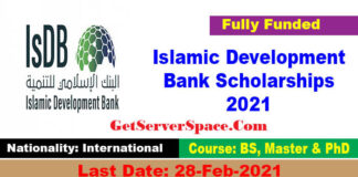 Islamic Development Bank Scholarships 2021 For Foreigner's [Fully Funded]