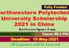 Northwestern Polytechnic University Scholarship 2021 in China[Fully Funded]