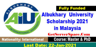 Albukhary International University Scholarship 2021 in Malaysia[Fully Funded]