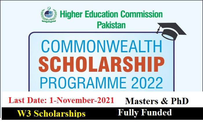 HEC Commonwealth Scholarships 2022 in UK for MS & Ph.D.