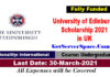 University of Edinburgh Global Online Scholarship 2021 in UK