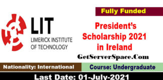 Limerick Institute of Technology President’s Scholarship 2021 in Ireland 