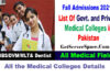 List Of Govt. and Private Medical Colleges in Pakistan