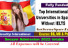 List of Top International Universities in Spain Without IELTS