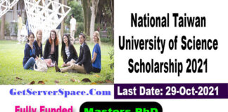 National Taiwan University of Science Scholarship 2021 Fully Funded