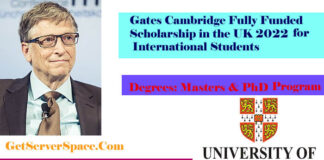 Gates Cambridge Fully Funded Scholarship in the UK 2022