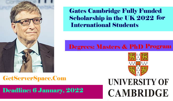Gates Cambridge Fully Funded Scholarship in the UK 2022