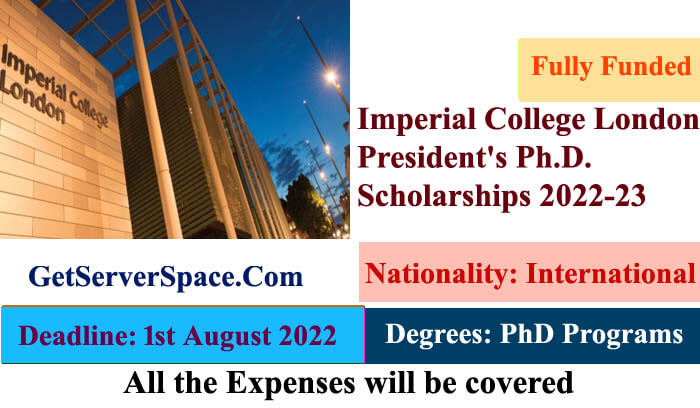 Imperial College London President's Ph.D. Scholarships in the UK 2022-23