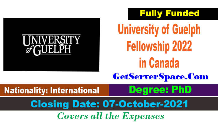 University of Guelph National Humanities Fellowship 2022 in Canada