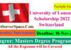 University of Lausanne Funded Scholarship 2022 Switzerland